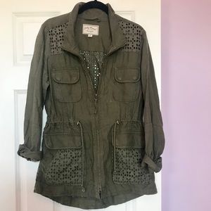 Lucky Brand Linen Eyelet Jacket